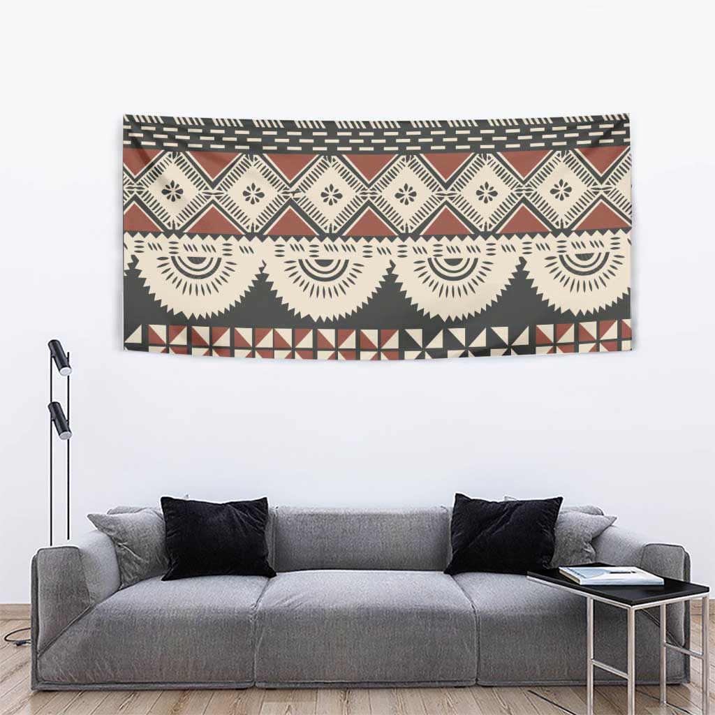 Vintage Bula Fiji Masi Tapestry Fijian Tapa Cloth - Polynesian Pride