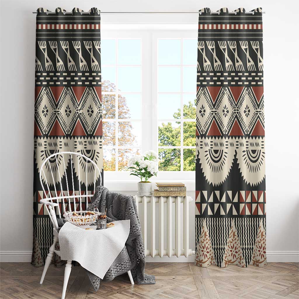 Vintage Bula Fiji Masi Window Curtain Fijian Tapa Cloth - Polynesian Pride