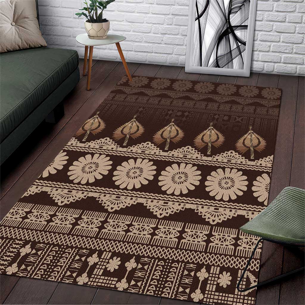 Bula Fiji Iri ni Meke Area Rug Kuvui Fijian Masi - Polynesian Pride