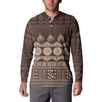 Bula Fiji Iri ni Meke Button Sweatshirt Kuvui Fijian Masi LT14 - Polynesian Pride