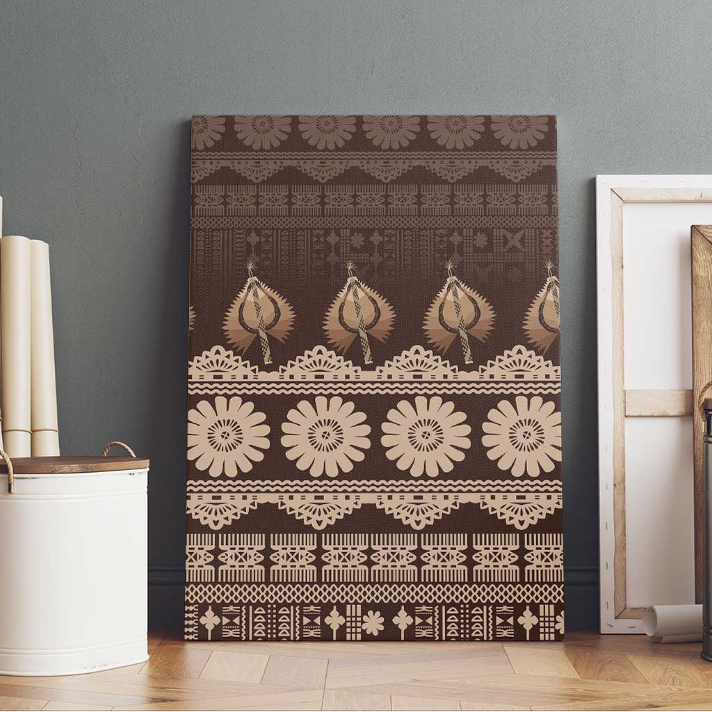 Bula Fiji Iri ni Meke Canvas Wall Art Kuvui Fijian Masi - Polynesian Pride