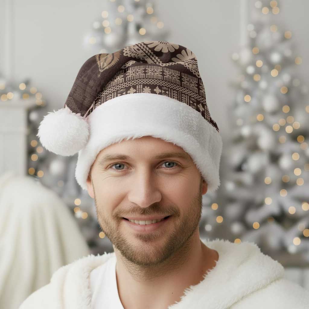 Bula Fiji Iri ni Meke Christmas Santa Hat Kuvui Fijian Masi - Polynesian Pride