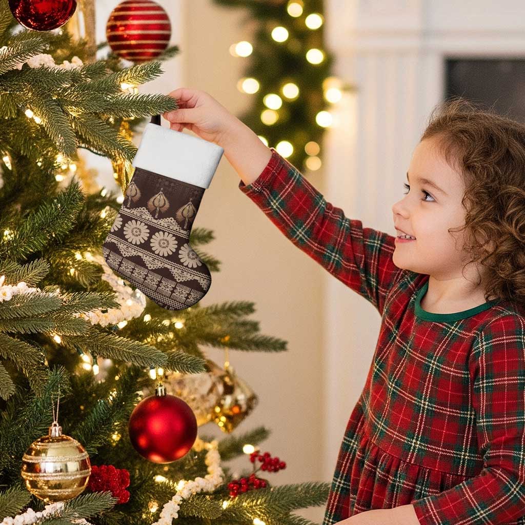 Bula Fiji Iri ni Meke Christmas Stocking Kuvui Fijian Masi - Polynesian Pride