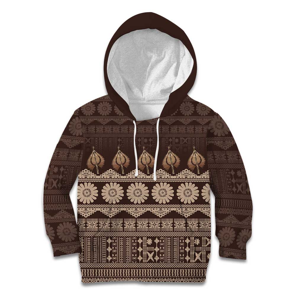 Bula Fiji Iri ni Meke Kid Hoodie Kuvui Fijian Masi - Polynesian Pride