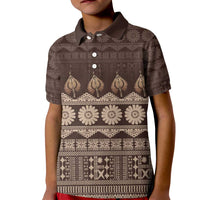 Bula Fiji Iri ni Meke Kid Polo Shirt Kuvui Fijian Masi - Polynesian Pride