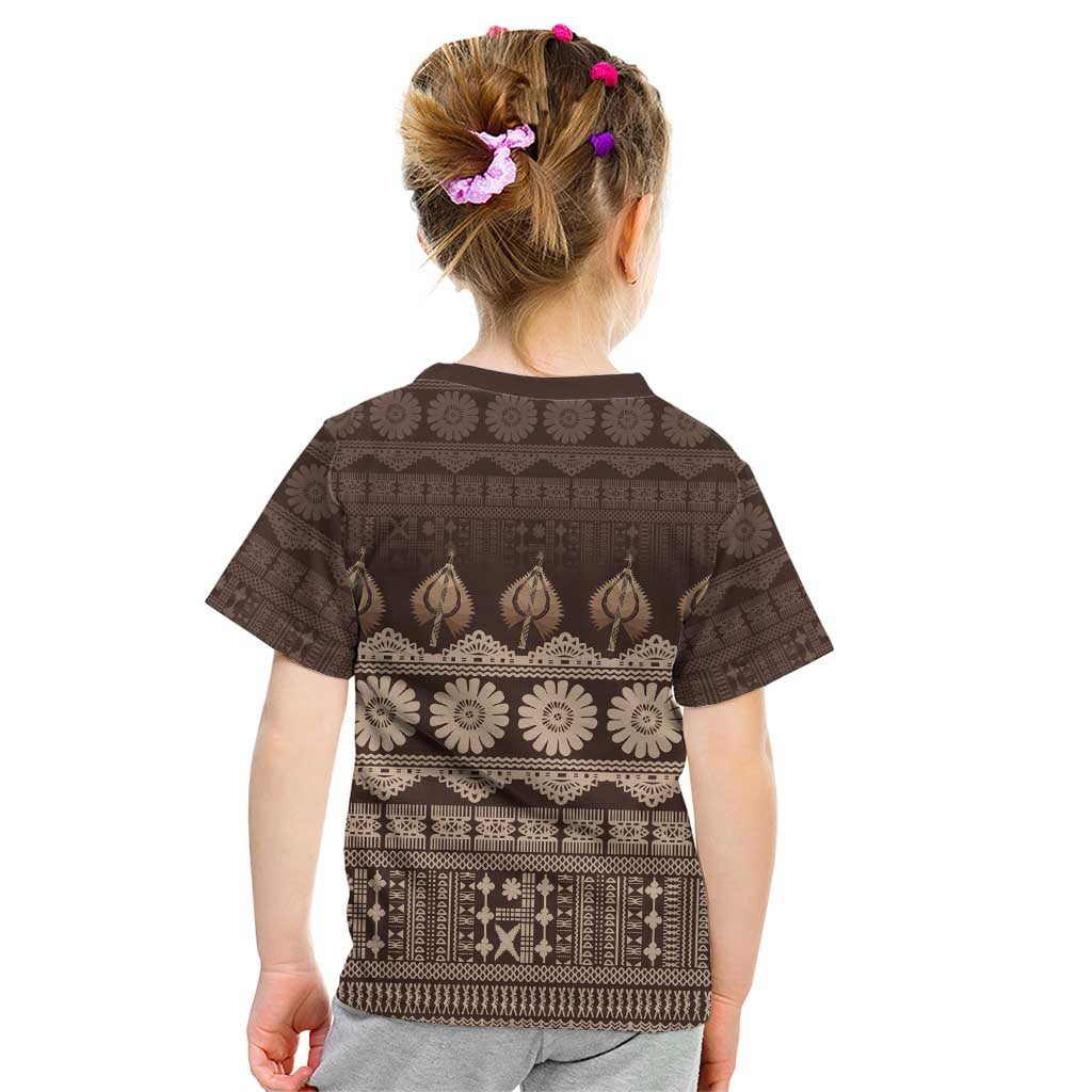 Bula Fiji Iri ni Meke Kid T Shirt Kuvui Fijian Masi - Polynesian Pride