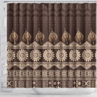 Bula Fiji Iri ni Meke Shower Curtain Kuvui Fijian Masi - Polynesian Pride
