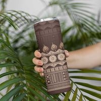 Bula Fiji Iri ni Meke Skinny Tumbler Kuvui Fijian Masi - Polynesian Pride