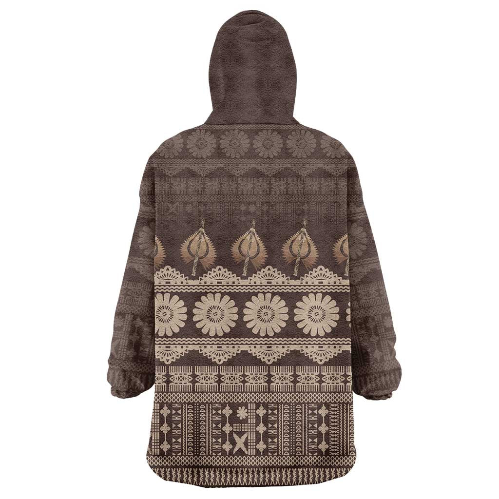 Bula Fiji Iri ni Meke Wearable Blanket Hoodie Kuvui Fijian Masi - Polynesian Pride