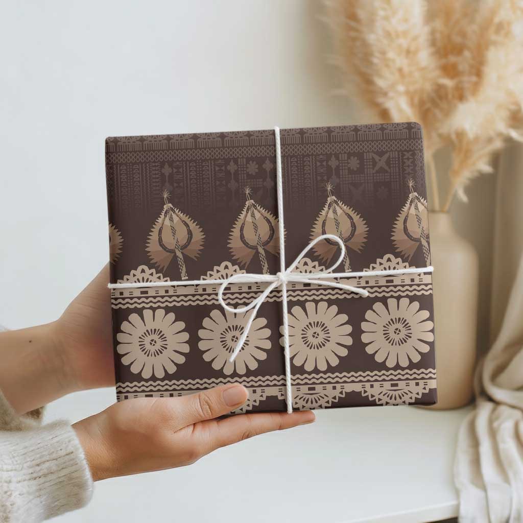 Bula Fiji Iri ni Meke Wrapping Paper Kuvui Fijian Masi - Polynesian Pride