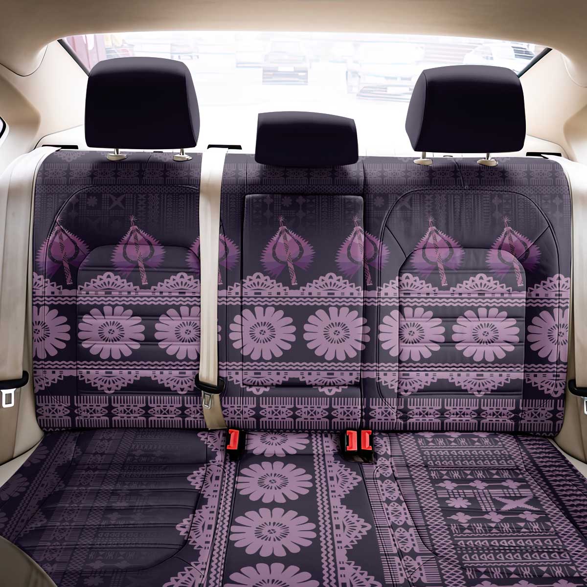 Bula Fiji Iri ni Meke Back Car Seat Cover Lokaloka Fijian Masi - Polynesian Pride