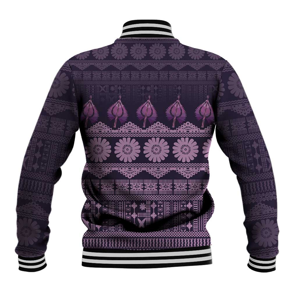 Bula Fiji Iri ni Meke Baseball Jacket Lokaloka Fijian Masi LT14 - Polynesian Pride