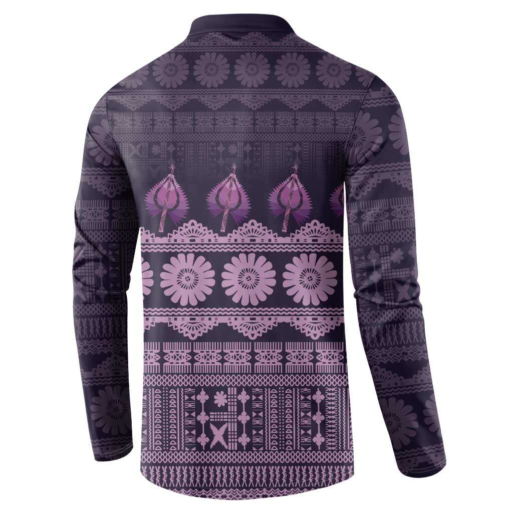 Bula Fiji Iri ni Meke Button Sweatshirt Lokaloka Fijian Masi - Polynesian Pride