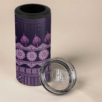 Bula Fiji Iri ni Meke 4 in 1 Can Cooler Tumbler Lokaloka Fijian Masi - Polynesian Pride