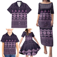 Bula Fiji Iri ni Meke Family Matching Puletasi and Hawaiian Shirt Lokaloka Fijian Masi LT14 - Polynesian Pride