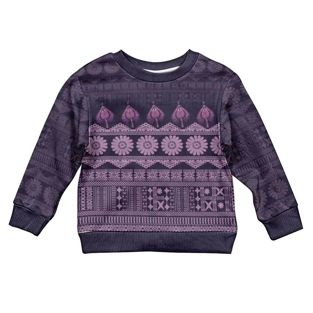 Bula Fiji Iri ni Meke Kid Ugly Christmas Sweater Lokaloka Fijian Masi - Polynesian Pride