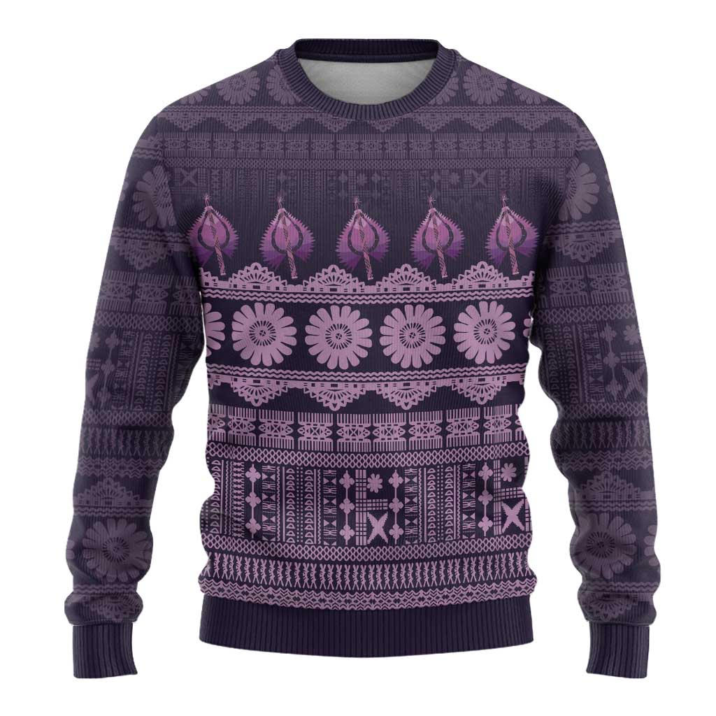 Bula Fiji Iri ni Meke Ugly Christmas Sweater Lokaloka Fijian Masi - Polynesian Pride