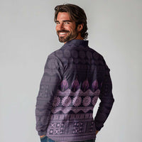 Bula Fiji Iri ni Meke Long Sleeve Polo Shirt Lokaloka Fijian Masi - Polynesian Pride