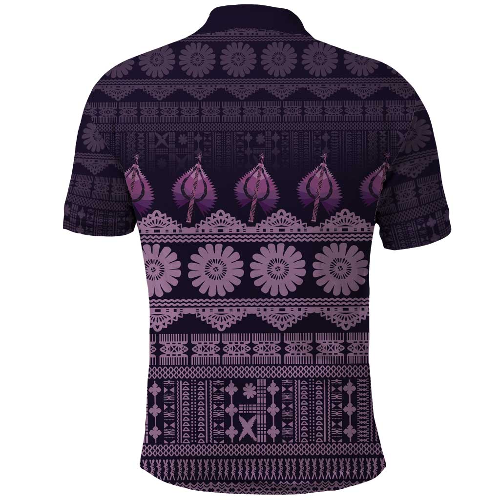 Bula Fiji Iri ni Meke Polo Shirt Lokaloka Fijian Masi - Polynesian Pride