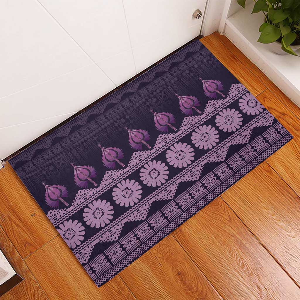 Bula Fiji Iri ni Meke Rubber Doormat Lokaloka Fijian Masi - Polynesian Pride