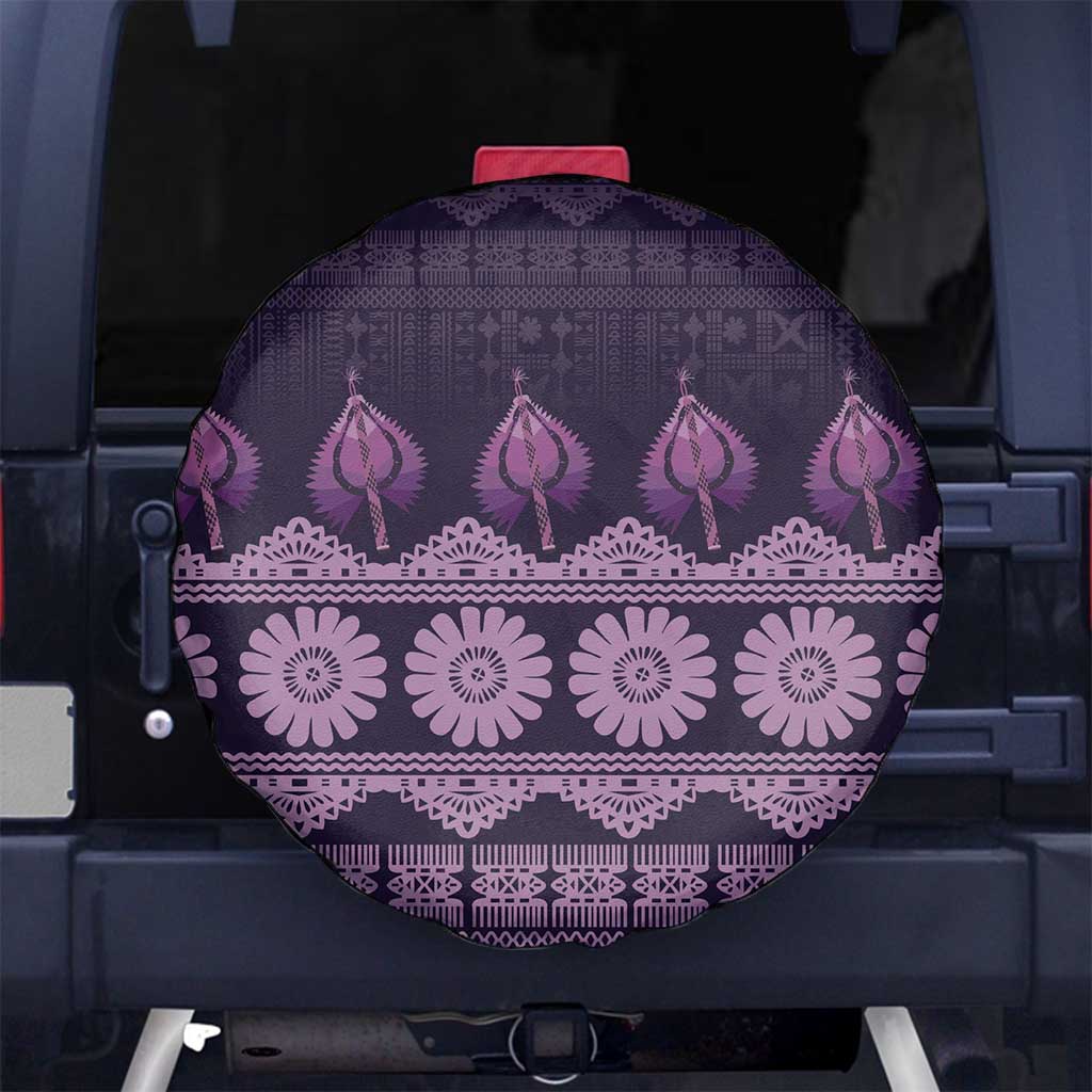 Bula Fiji Iri ni Meke Spare Tire Cover Lokaloka Fijian Masi - Polynesian Pride