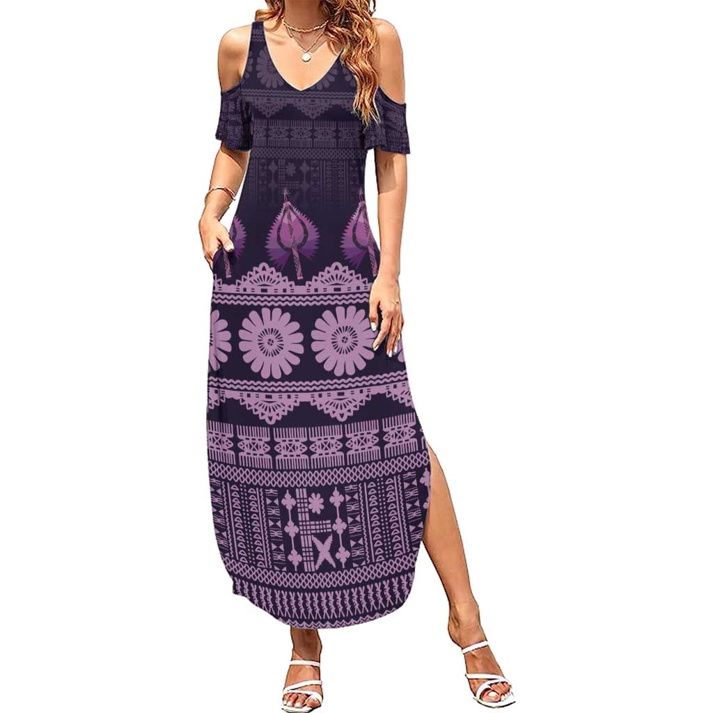Bula Fiji Iri ni Meke Summer Maxi Dress Lokaloka Fijian Masi - Polynesian Pride
