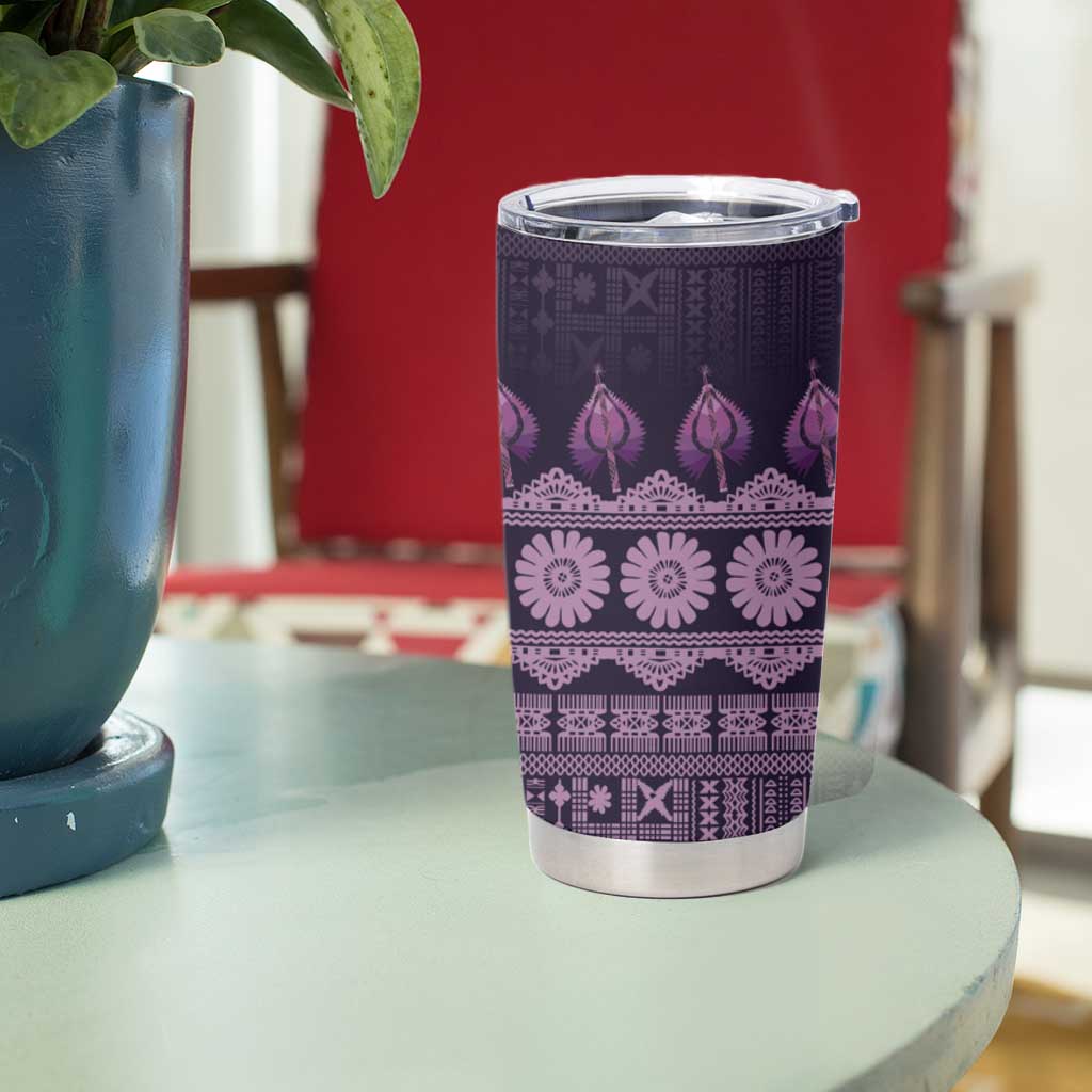 Bula Fiji Iri ni Meke Tumbler Cup Lokaloka Fijian Masi - Polynesian Pride