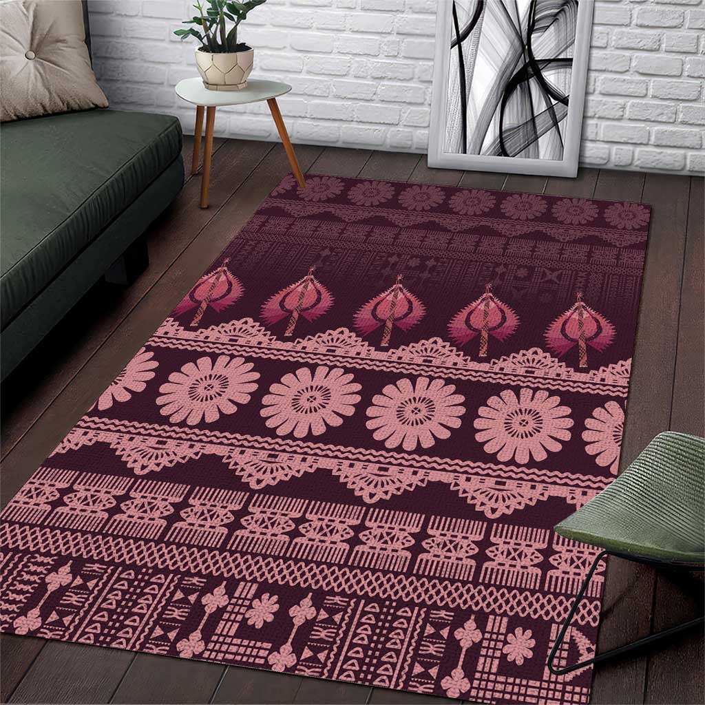 Bula Fiji Iri ni Meke Area Rug Piqi Fijian Masi - Polynesian Pride