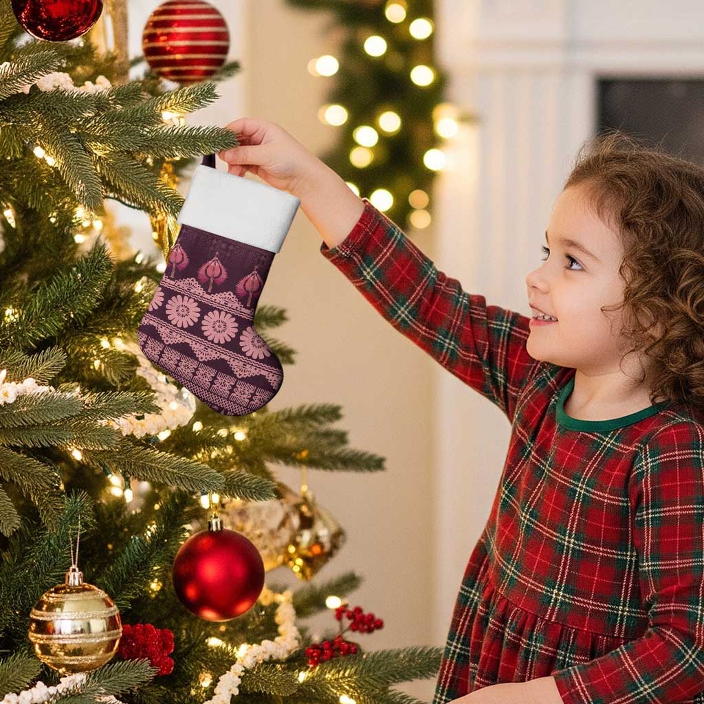 Bula Fiji Iri ni Meke Christmas Stocking Piqi Fijian Masi - Polynesian Pride