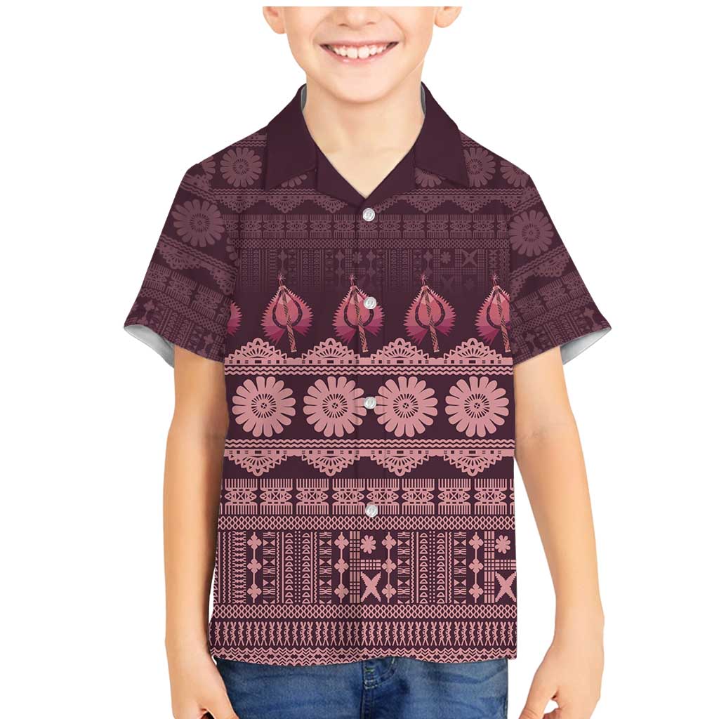 Bula Fiji Iri ni Meke Family Matching Mermaid Dress and Hawaiian Shirt Piqi Fijian Masi - Polynesian Pride