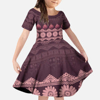 Bula Fiji Iri ni Meke Family Matching Off The Shoulder Long Sleeve Dress and Hawaiian Shirt Piqi Fijian Masi - Polynesian Pride