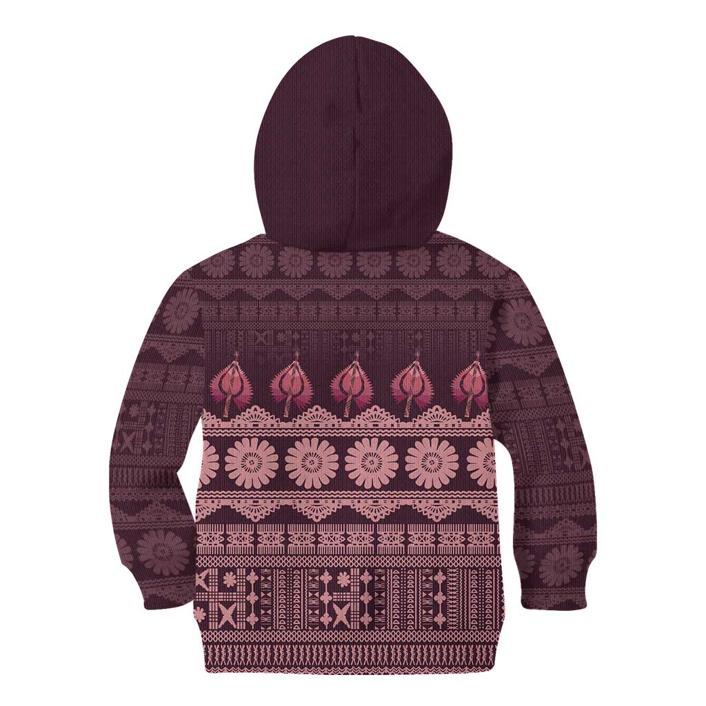 Bula Fiji Iri ni Meke Kid Hoodie Piqi Fijian Masi - Polynesian Pride