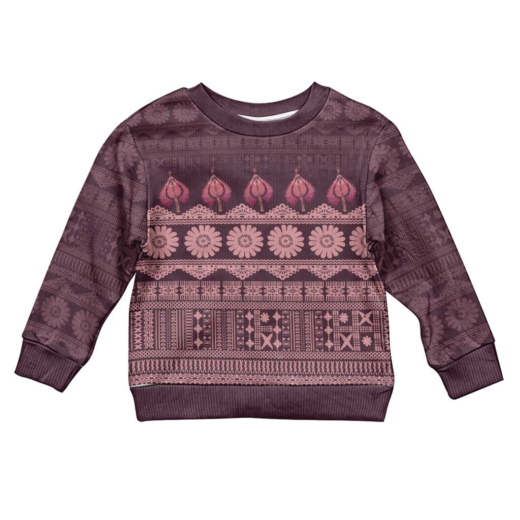 Bula Fiji Iri ni Meke Kid Ugly Christmas Sweater Piqi Fijian Masi - Polynesian Pride