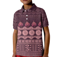 Bula Fiji Iri ni Meke Kid Polo Shirt Piqi Fijian Masi - Polynesian Pride