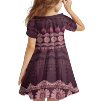 Bula Fiji Iri ni Meke Kid Short Sleeve Dress Piqi Fijian Masi - Polynesian Pride