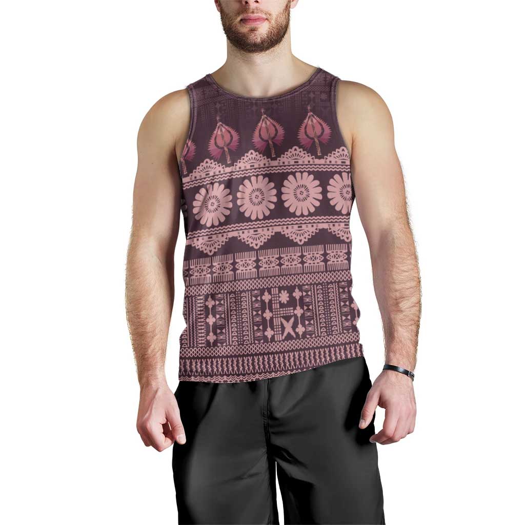 Bula Fiji Iri ni Meke Men Tank Top Piqi Fijian Masi - Polynesian Pride