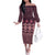 Bula Fiji Iri ni Meke Off The Shoulder Long Sleeve Dress Piqi Fijian Masi - Polynesian Pride