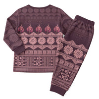 Bula Fiji Iri ni Meke Christmas Pajama Set Piqi Fijian Masi - Polynesian Pride