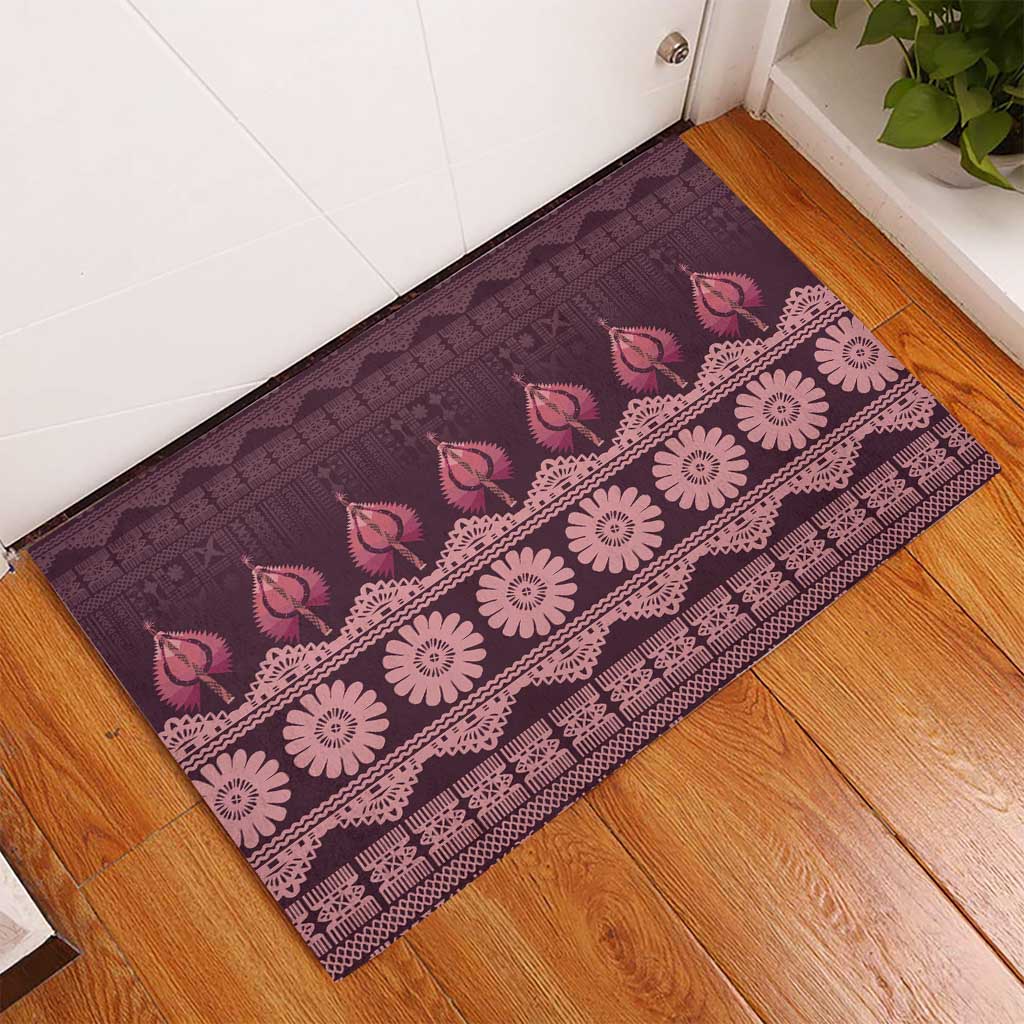 Bula Fiji Iri ni Meke Rubber Doormat Piqi Fijian Masi - Polynesian Pride