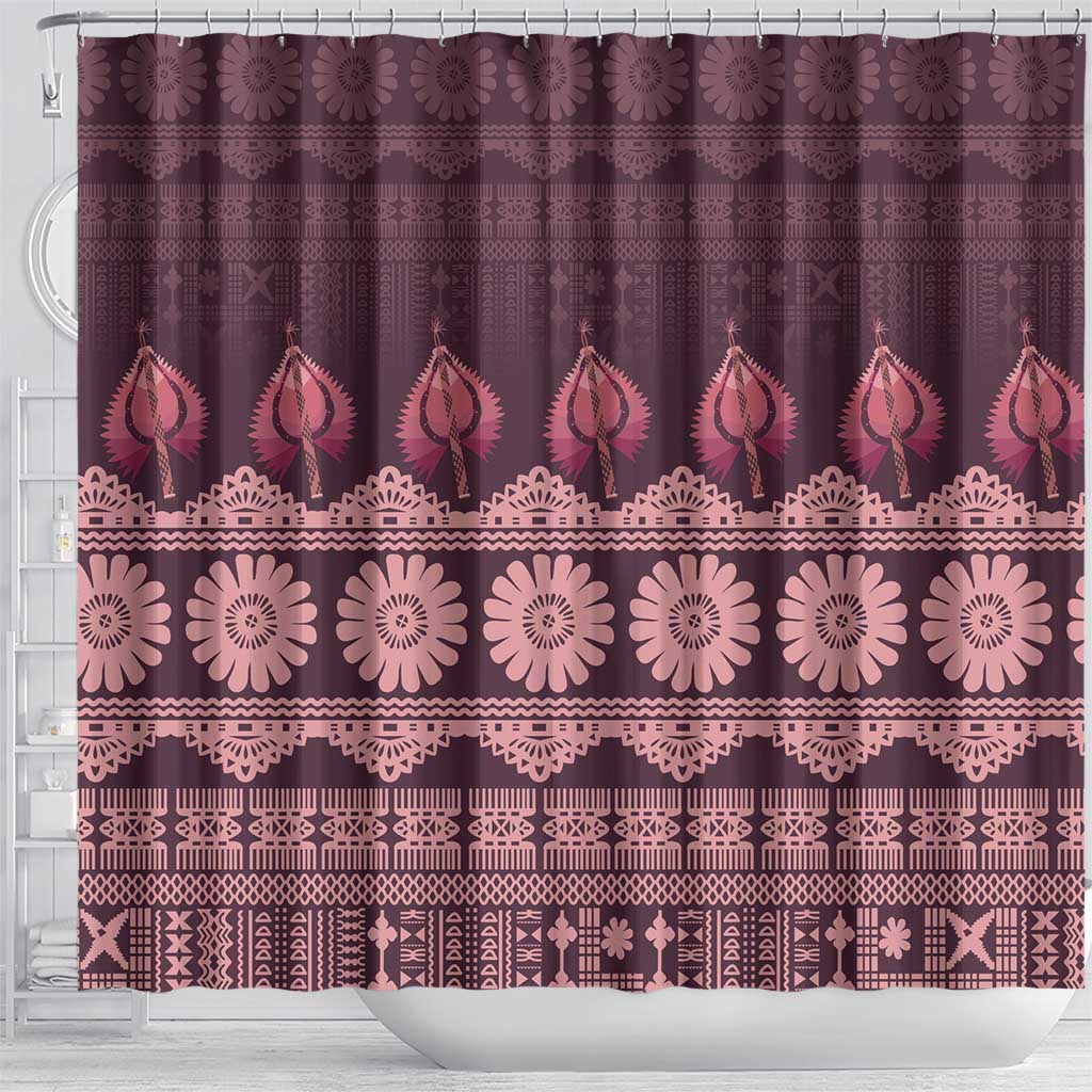 Bula Fiji Iri ni Meke Shower Curtain Piqi Fijian Masi - Polynesian Pride