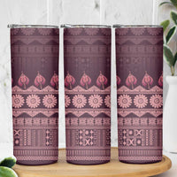 Bula Fiji Iri ni Meke Skinny Tumbler Piqi Fijian Masi - Polynesian Pride