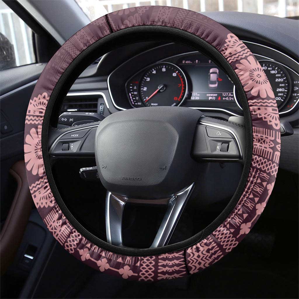 Bula Fiji Iri ni Meke Steering Wheel Cover Piqi Fijian Masi - Polynesian Pride