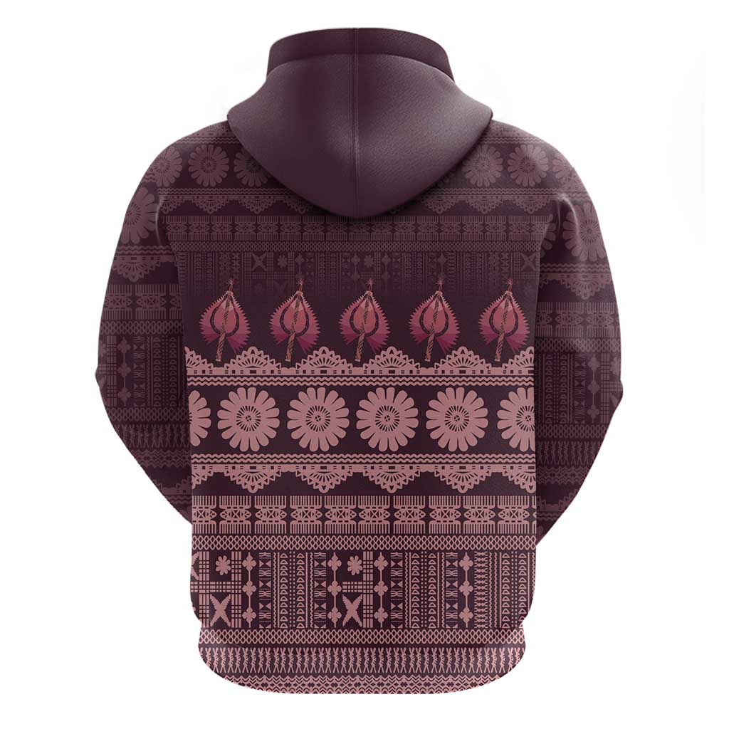 Bula Fiji Iri ni Meke Zip Hoodie Piqi Fijian Masi - Polynesian Pride