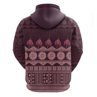 Bula Fiji Iri ni Meke Zip Hoodie Piqi Fijian Masi - Polynesian Pride