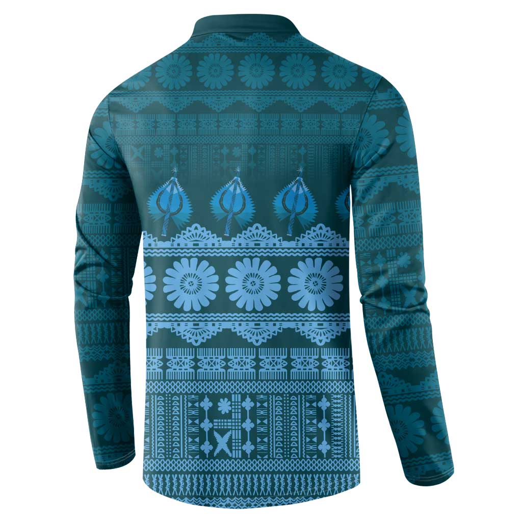 Bula Fiji Iri ni Meke Button Sweatshirt Karakarawa Fijian Masi - Polynesian Pride