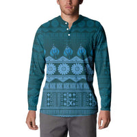 Bula Fiji Iri ni Meke Button Sweatshirt Karakarawa Fijian Masi - Polynesian Pride