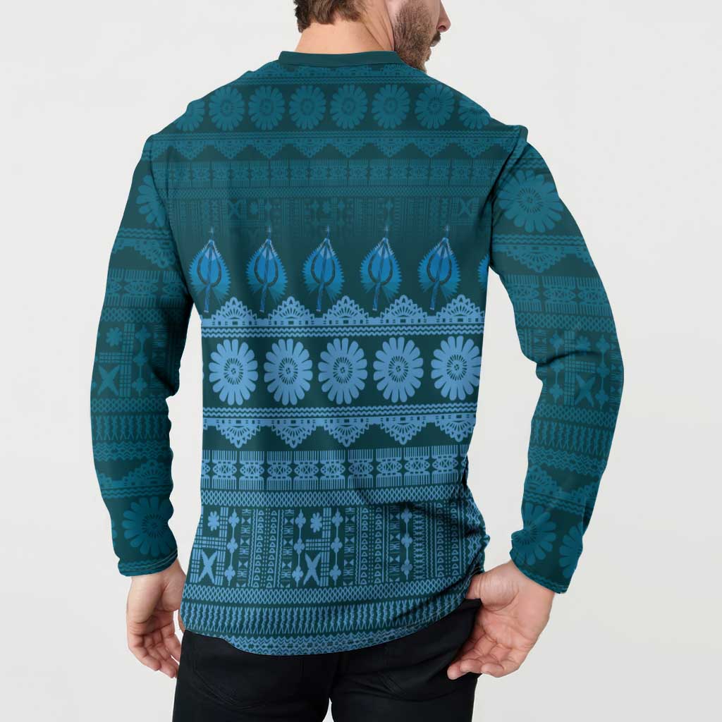 Bula Fiji Iri ni Meke Button Sweatshirt Karakarawa Fijian Masi - Polynesian Pride