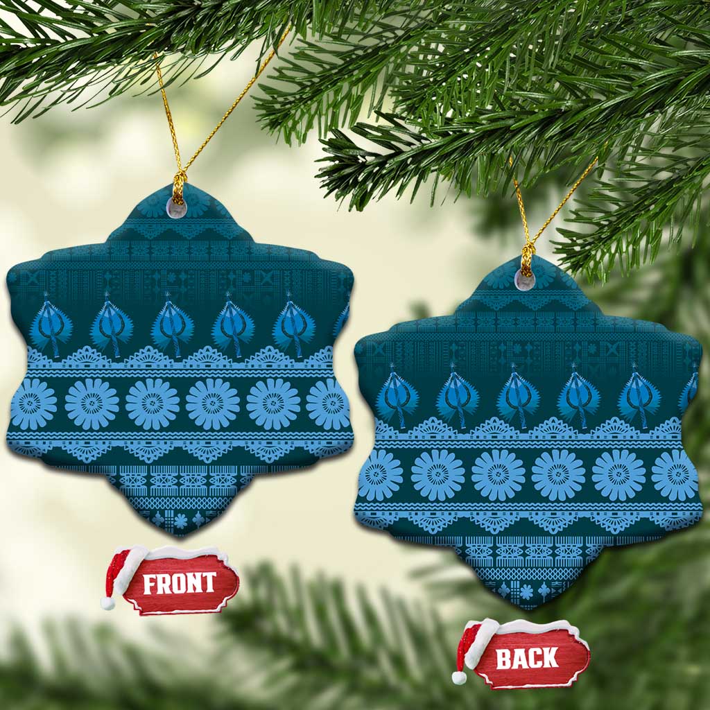 Bula Fiji Iri ni Meke Ceramic Ornament Karakarawa Fijian Masi - Polynesian Pride