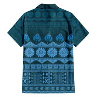 Bula Fiji Iri ni Meke Family Matching Off The Shoulder Long Sleeve Dress and Hawaiian Shirt Karakarawa Fijian Masi - Polynesian Pride