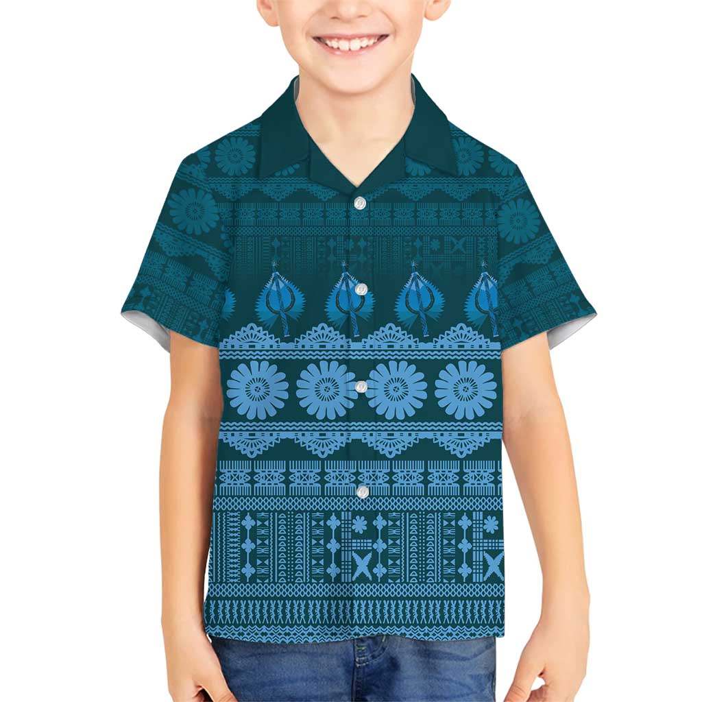 Bula Fiji Iri ni Meke Family Matching Puletasi and Hawaiian Shirt Karakarawa Fijian Masi - Polynesian Pride